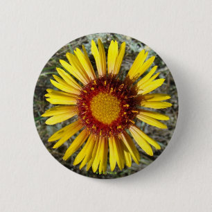 F1 Yellow Wildflower Gaillardia 6 Cm Round Badge