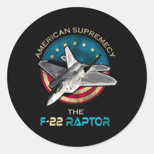 F22 Raptor American Patriotic Fighter Jet 4th Of J Classic Round Sticker