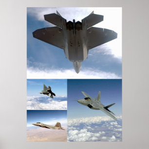 F22 Raptor Collage Poster