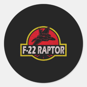 F22 Raptor Fighter Jet Pilot Aeroplane 4th Of July Classic Round Sticker