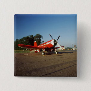 F2G-1D Super Corsair aeroplane at an air show in 15 Cm Square Badge