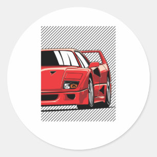 F40 Racing Classic Round Sticker