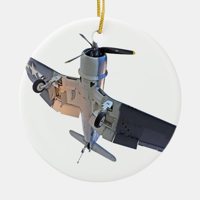 F4 Corsair Fighter Ceramic Tree Decoration (Front)