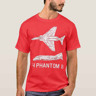 F4 Phantom II Jet Fighter Bomber Plane Silhouette T-Shirt