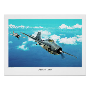 F4F Wildcat "Check six.Zero!" Poster