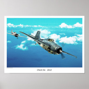 F4F Wildcat  ”Check six.Zero!" Poster