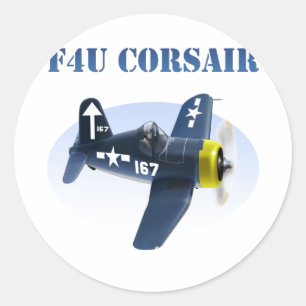 F4U Corsair Plane #167 Classic Round Sticker