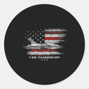 F-105 Thunderchief Fighter Jet Pilot Veteran Vietn Classic Round Sticker