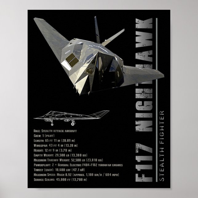 F-117 Nighthawk Stealth Fighter-spec  Poster (Front)