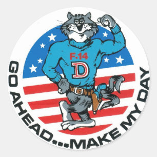 F-14 Make My Day Classic Round Sticker