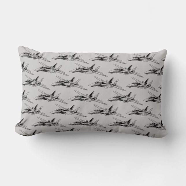F-14 Tomcat Lumbar Pillow 13" x 21" Throw Pillow (Front)