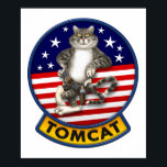F-14 Tomcat Mascot Poster<br><div class="desc">Digital illustration inspired by an existing Tomcat patch.</div>