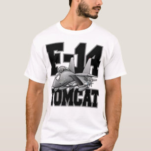 F-14 Tomcat Military Fighter Jet Aircraft Cartoon T-Shirt