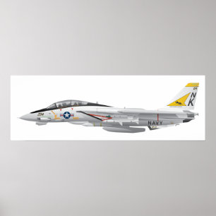 F-14 Tomcat Military Fighter Jet VF-21 Poster