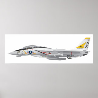 F-14 Tomcat Military Fighter Jet VF-21 Poster