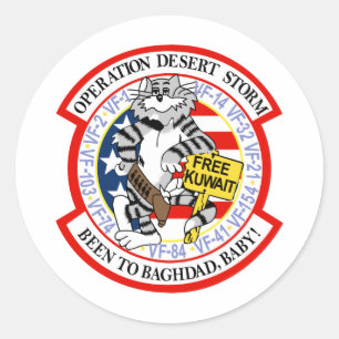 F-14 Tomcat Operation Desert Storm Classic Round Sticker