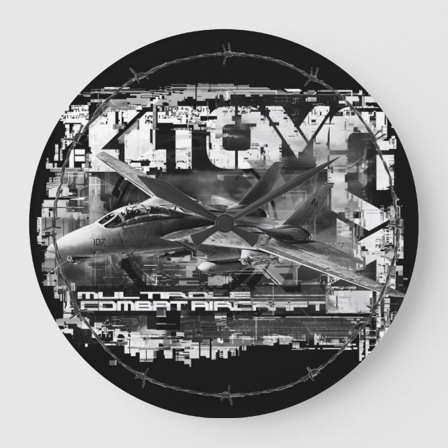 F-14 Tomcat Round (Large) Acrylic Wall Clock (Front)