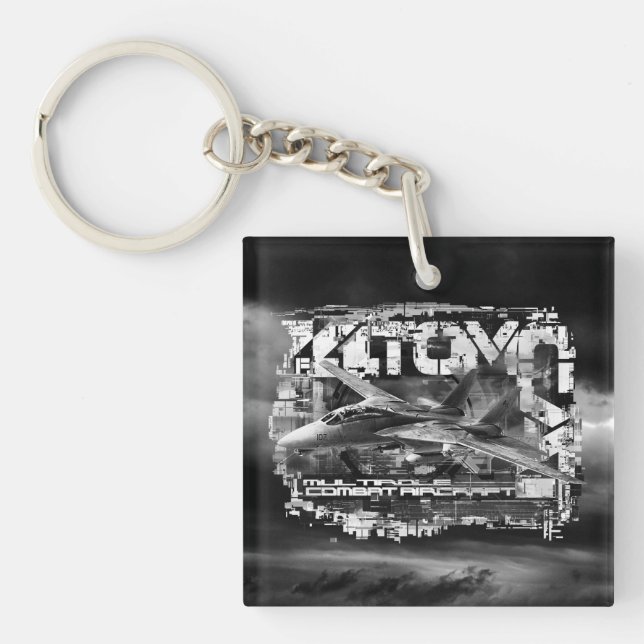 F-14 Tomcat Square (double-sided) Acrylic Keychain (Front)