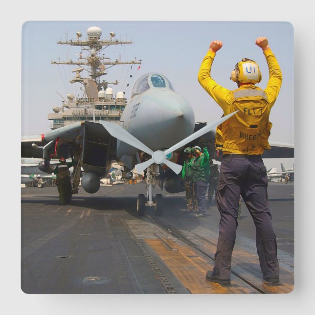 F-14 TOMCAT SQUARE WALL CLOCK (Front)