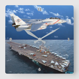 F-14 TOMCAT SQUARE WALL CLOCK