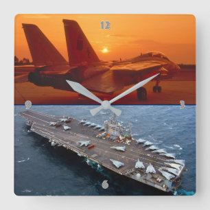 F-14 TOMCAT SQUARE WALL CLOCK