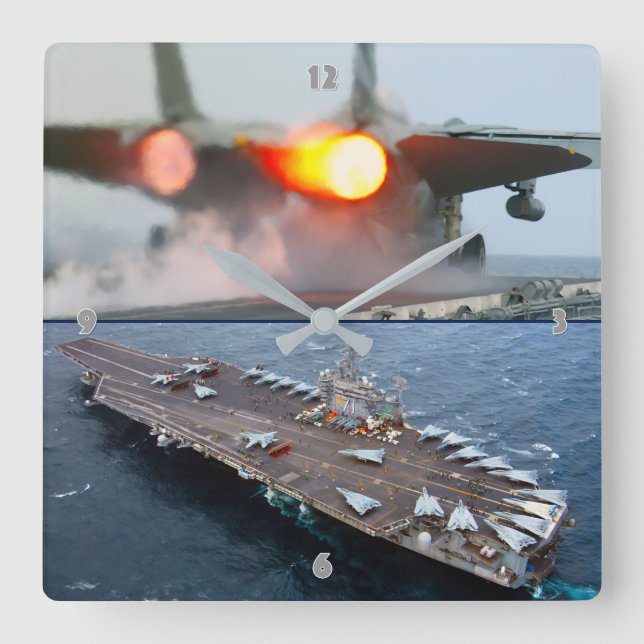 F-14 TOMCAT SQUARE WALL CLOCK (Front)