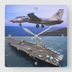 F-14 TOMCAT SQUARE WALL CLOCK
