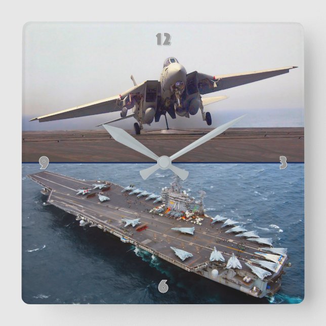 F-14 TOMCAT SQUARE WALL CLOCK (Front)
