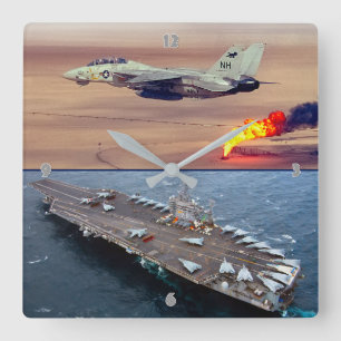 F-14 TOMCAT SQUARE WALL CLOCK