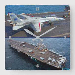 F-14 TOMCAT SQUARE WALL CLOCK