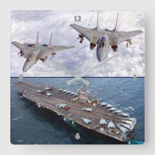 F-14 TOMCAT SQUARE WALL CLOCK