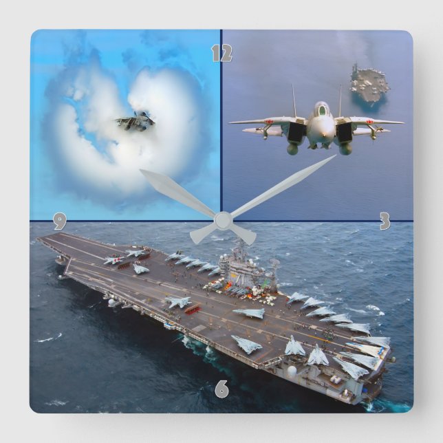F-14 TOMCAT SQUARE WALL CLOCK (Front)