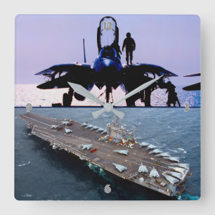 F-14 TOMCAT SQUARE WALL CLOCK
