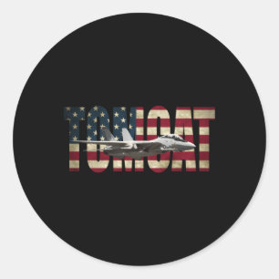 F-14 Tomcat Us American Flag Classic Round Sticker