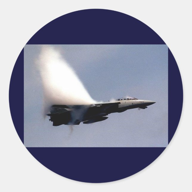 f-14 Tomcat Vapour trail Classic Round Sticker (Front)