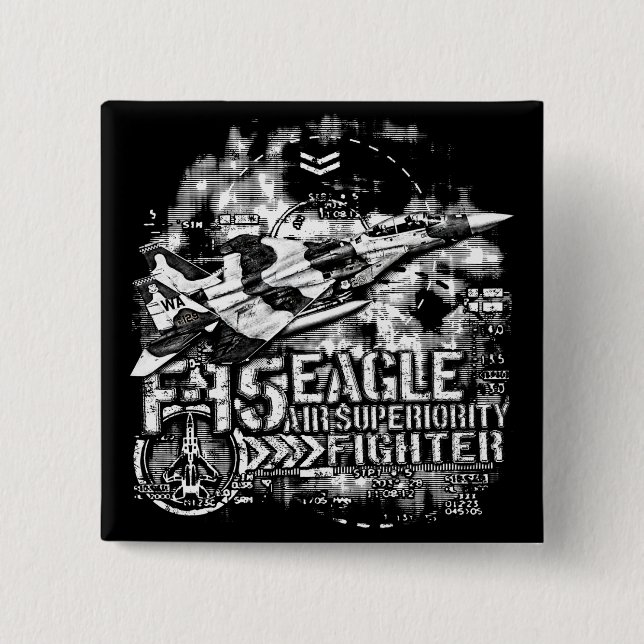 F-15 Eagle 15 Cm Square Badge (Front)