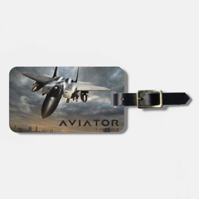 F-15 Eagle Jet Fighter Luggage Tag (Front Horizontal)