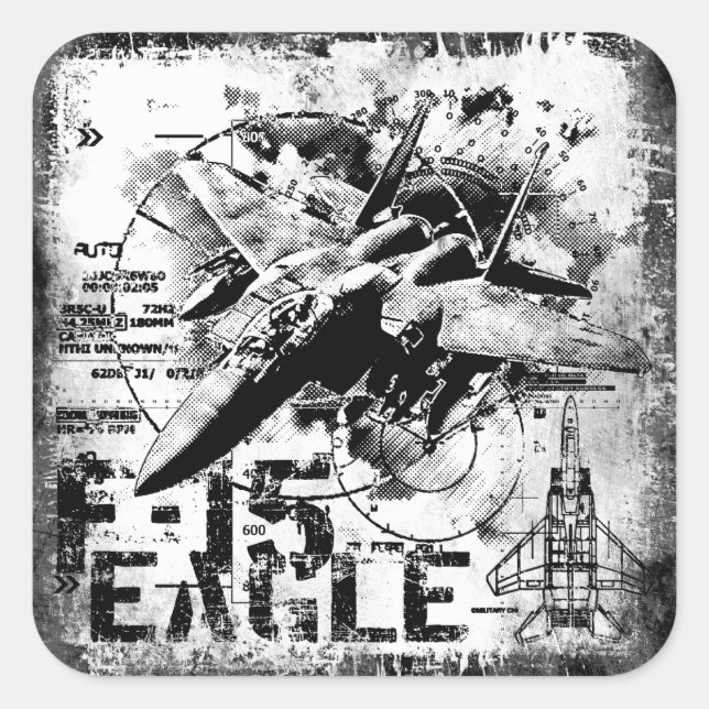 F-15 Eagle Square Sticker (Front)