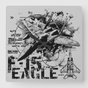 F-15 Eagle Square Wall Clock