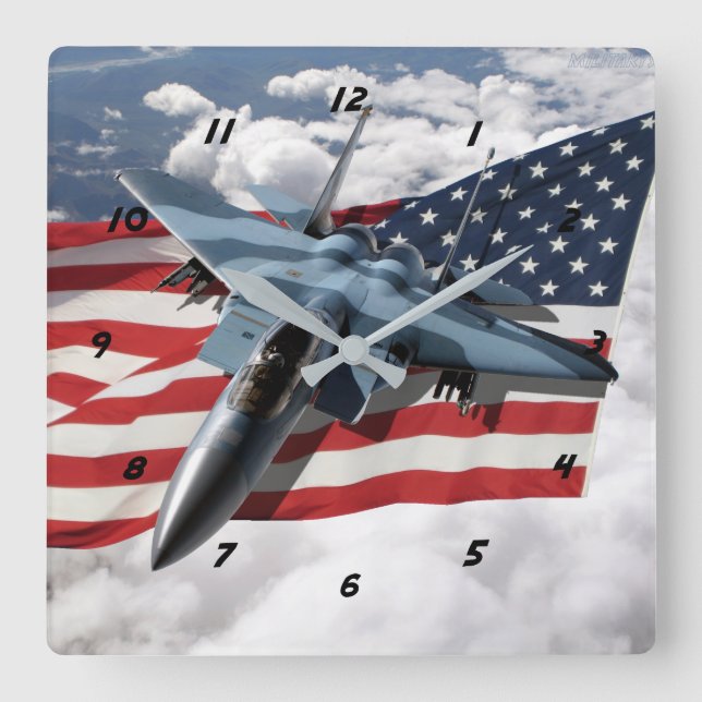 F-15C Aggressor Square Wall Clock (Front)