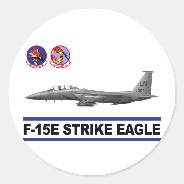 F-15E Strike Eagle 492nd Fighter Squadron Classic Round Sticker (Front)
