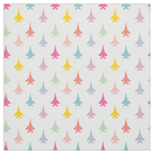 F-15E Strike Eagle Fighter Jets Pattern - Pastel Fabric