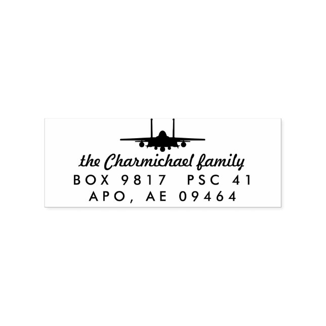 F-15E Strike Eagle Jet Custom Return Address Stamp (Imprint)