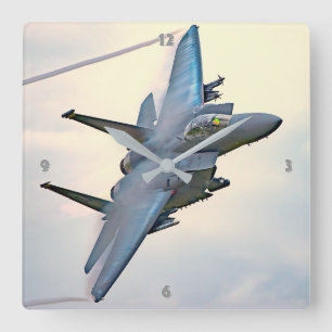 F-15E STRIKE EAGLE SQUARE WALL CLOCK