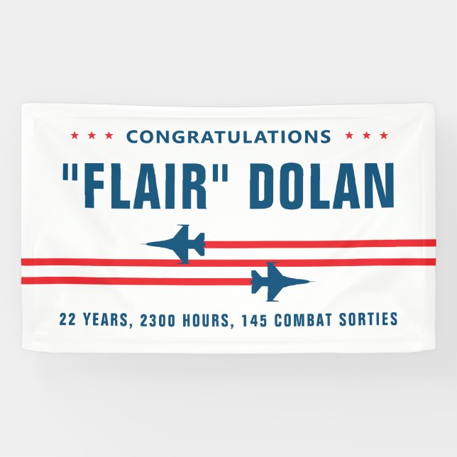 F-16 Fighter Jet Retirement Party Banner (Horizontal)