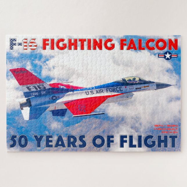 F-16 FIGHTING FALCON - 50 YEARS! (20x30 INCH) Jigsaw Puzzle (Horizontal)
