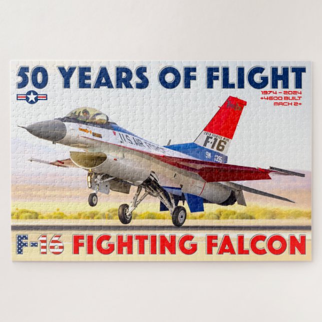 F-16 FIGHTING FALCON - 50 YEARS! (20x30 INCH) Jigsaw Puzzle (Horizontal)