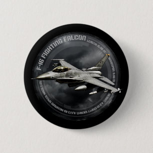 F-16 Fighting Falcon 6 Cm Round Badge