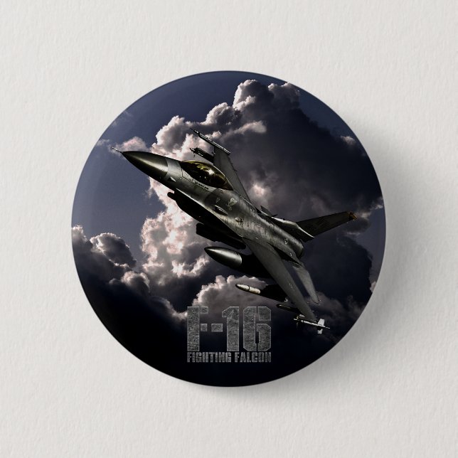 F-16 Fighting Falcon 6 Cm Round Badge (Front)