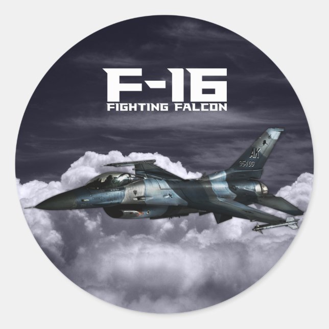 F-16 Fighting Falcon Classic Round Sticker (Front)